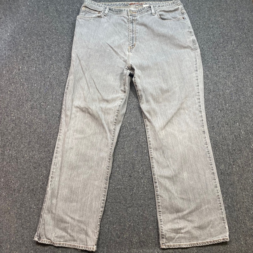 Eddie Bauer Jeans Sz 22W Womens Gray Natural Fit Straight Leg Classic Skater